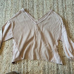 Women’s oversized waffle knit shirt